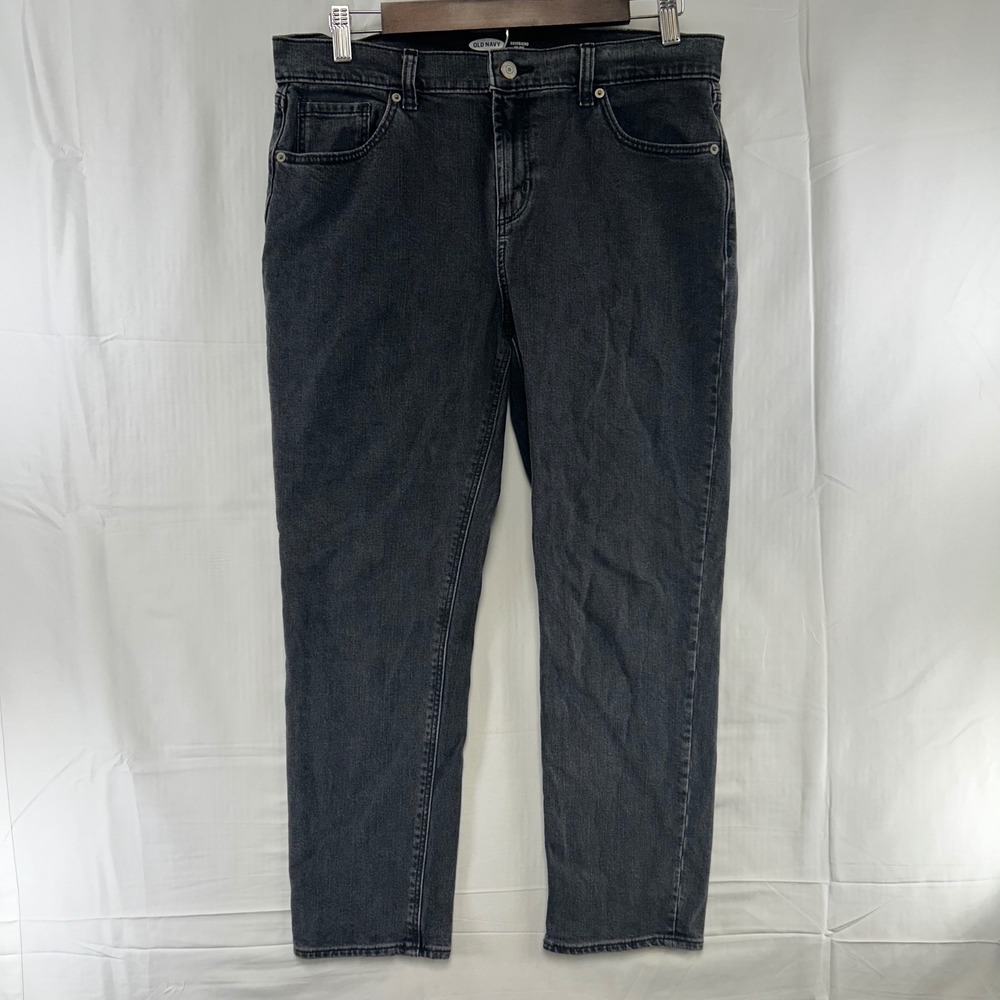 Old Navy Boyfriend Jeans Women 10 Washed Black Mid-Rise Straight Leg